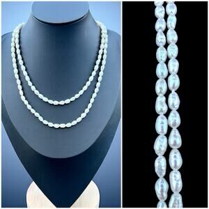 Genuine Freshwater Pearl Necklace Baroque Pearls Strand Jewelry Opera Length 34”